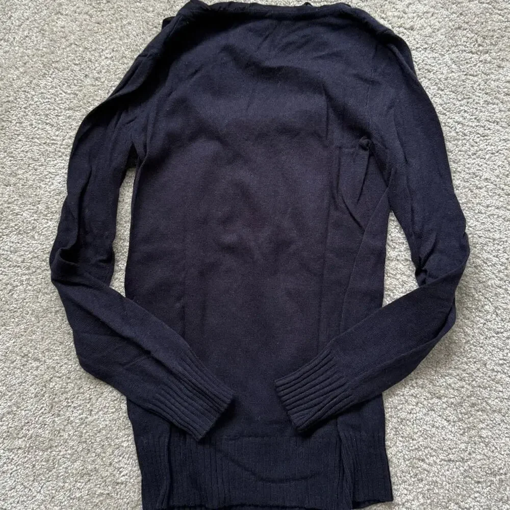 J. Crew Navy V-Neck Sweater Blouse